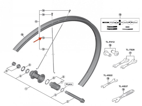 Szprycha Shimano WH-MT500-R12-275 272 mm