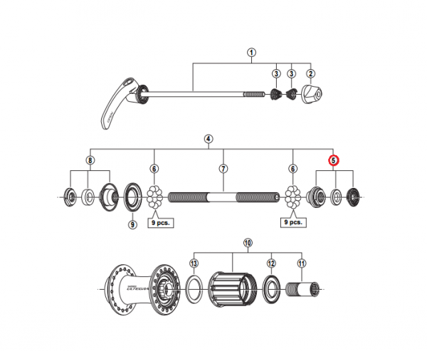 Stożek piasty tył Shimano FH-6700 prawy