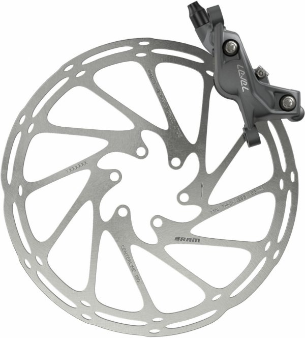 Hamulce tarczowe SRAM Level Bronze Stealth 4-Piston — tył, Dark Polar, przewód 2000 mm