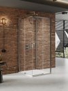 NEW TRENDY Kabina prysznicowa PRIME GUNMETAL BRUSHED 2D prostokątna przyścienna L 90x70x200 szkło czyste 6mm Active Shield 2.0 K-4962