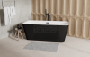 BESCO Wanna wolnostojąca 160x80 Evita B&W Matt 160 + syfon z przelewem chrom #WAS-160EM