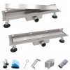 AQUALINE Odpływ liniowy przyścienny 2w1 ze stałym syfonem 90cm LS04900