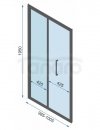 REA - Kabina Prysznicowa Przyścienna RAPID FOLD Black - Czarna /drzwi 100 + ścianka 100 x2 + ramię x2