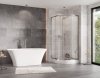 BESCO Kabina prysznicowa z brodzikiem 90x90x190 Zarya Chrom 90 + brodzik Alex Stone Effect Black 90 ZC-ALS90-190