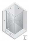 NEW TRENDY Kabina NESTA chrom 1D prostokątna L 90x70x200 czyste 6mm Active Shield 2.0 K-3602