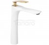 REA - Bateria umywalkowa ORBIT White Gold / Biało Złota Wysoka