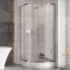 BESCO Kabina prysznicowa z brodzikiem 90x90x190 Zarya Chrom 90 + brodzik Alex Stone Effect Black 90 ZC-ALS90-190