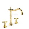 TRES CLASIC Bateria dwuuchwytowa stojąca umywalkowa-  Złoto 24k 24210501OR