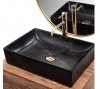 REA - Umywalka nablatowa INGA Black Marble Mat