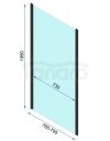 REA - Kabina Prysznicowa Narożna RAPID SLIDE Black / Czarna - drzwi 120 ścianka 80