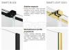 NEW TRENDY Kabina ścianka WALK-IN przesuwna SMART LIGHT GOLD 120X200 EXK-4297