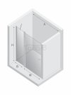 NEW TRENDY Drzwi wnękowe NEW SOLEO GOLD BRUSHED 1D U 80x195 szkło czyste 6mm Active Shield 2.0 - z elementem stałym D-0844A