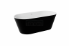 BESCO Wanna wolnostojąca Deeva Matt B&W 150x75 + maskownica odpływu czarna matt #WWA-150DMBB