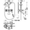 TRES CLASIC Bateria dwuuchwytowa ścienna wannowa i prysznicowa-24217601OR