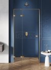NEW TRENDY Drzwi wnękowe AVEXA GOLD BRUSHED 1D L 90x200 szkło czyste 6mm Active Shield 2.0 złoto szczotkowane EXK-1716