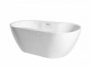 BESCO Wanna akrylowa wolnostojąca Navia 160x80 + maskownica syfonu z przelewem czarna #WAS-160-NCZ