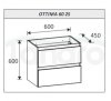 AQUAFORM - szafka podumywalkowa / podblatowa 2S 60 OTTIMA biały połysk  AQ.401-1106011