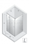 NEW TRENDY Kabina prysznicowa 80x70x200 Avexa Gunmetal Brushed pojedyncze drzwi EXK-3318/EXK-3348