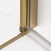 NEW TRENDY Kabina prysznicowa NEW SOLEO GOLD BRUSHED 1D kwadratowa U 70x70x195 szkło czyste 6mm Active Shield 2.0 - wsp. równoległy K-4170-WP