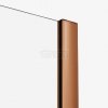 NEW TRENDY Kabina prysznicowa SMART COPPER BRUSHED 1D walk-in U 80x200 szkło czyste 8mm Active Shield 2.0 - WSPORNIK SKOŚNY EXK-7767-WU