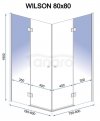 REA - Kabina prysznicowa kwadratowa WILSON podwójne drzwi EASY CLEAN PREMIUM