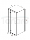 NEW TRENDY Kabina prysznicowa KALIBRA S CHROM 120x90x195 szkło 6mm K-4988-S