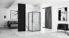 REA - Kabina prysznicowa narożna przesuwna SPACE IN Black/Czarna 80x100