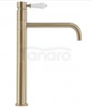 REA - Bateria umywalkowa obrotowa SERRA Złota Szczotkowana/ Gold Brush Wysoka