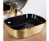 REA - Umywalka nablatowa BELINDA Black Gold Brush