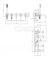 OMNIRES Bateria wannowa 5-otworowa podtynkowa chrom Y1237/1SCR