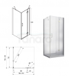 BESCO Kabina prysznicowa Viva Chrom 80x80x195 Prawa VKP-80-195-C