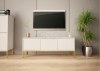 MEGSTYL Szafka RTV 150cm złoty stelaż biały mat - ASPEN 01 