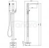 CERSANIT - Bateria wannowo-natryskowa wolnostojąca CREA czarna  S951-308