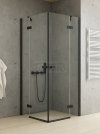 NEW TRENDY Kabina prysznicowa drzwi podwójne uchylne REFLEXA BLACK 100x110x200 EXK-1338/EXK-1343