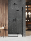 NEW TRENDY Drzwi wnękowe AVEXA XR BLACK 1D L 120x200 szkło czyste 6mm Active Shield 2.0 EXK-6843/EXK-6844