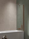 NEW TRENDY Parawan nawannowy NESTA COPPER BRUSHED stały U 70x140 szkło czyste 8mm Active Shield 2.0 P-0217