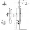 CERSANIT - Set B916 zestaw podtynkowy ZEN by Cersanit czarny gun metal z baterią termostatyczną wannowo-natryskową z boksem  S952-046