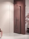 NEW TRENDY Kabina prysznicowa NESTA BLACK WALK-IN U 120x200 szkło czyste 8mm Active Shield 2.0 - WSPORNIK KĄTOWY K-1727-WL