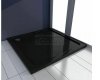REA - Brodzik prysznicowy akrylowy SAVOY Black / Czarny 90x90x6 + syfon