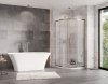 BESCO Kabina prysznicowa 90x90x190 Zarya Chrom 90 + brodzik Axim Stone Effect Black 90 ZC-AXS90-190
