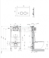 OMNIRES STRONGFRAME stelaż podtynkowy do miski toaletowej z ECO spłukiwaniem + MINIMAL przycisk spłukujący złoty połysk FLUSH SET STFWCECO1M-RGL