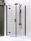 NEW TRENDY - Kabina prostokątna New Renoma BLACK 90x100x195  D-0203A/D-0112B  LEWA