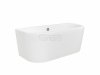 BESCO Wanna przyścienna wolnostojąca Volya 140x75 + syfon klik-klak chrom z przelewem slim #WKV-140-WSS