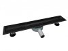 AQUALine - Odpływ liniowy podłogowy 2w1 pod płytkę CZARNY Matowy Obrotowy syfon 90cm R04BK900