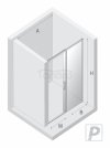 NEW TRENDY Drzwi wnękowe PRIME GUNMETAL BRUSHED 1D L 120x200 szkło czyste 6mm Active Shield 2.0 D-0889A