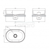 OMNIRES Share Umywalka nablatowa z kompozytu 55 x 36 cm OVO M+ OVOUNBM  biały mat (BM)