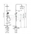 FERRO - Deszczownia RITTO BLACK z natryskiem i baterią  NP84-BTR7U-BL
