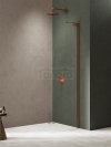 NEW TRENDY Kabina prysznicowa NESTA COPPER BRUSHED WALK-IN U 90x200 szkło czyste 8mm Active Shield 2.0 - WSPORNIK KĄTOWY K-1748-WL