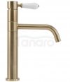 REA - Bateria umywalkowa obrotowa SERRA Złota Szczotkowana/ Gold Brush Niska