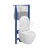CERSANIT - Set 251 - stelaż podtynkowy AQUA 50 PNEU QF + miska zawieszana ZEN by Cersanit CleanOn + deska Slim antybakteryjna, wolnoopadająca, z funkcją łatwego wypinania  S701-925